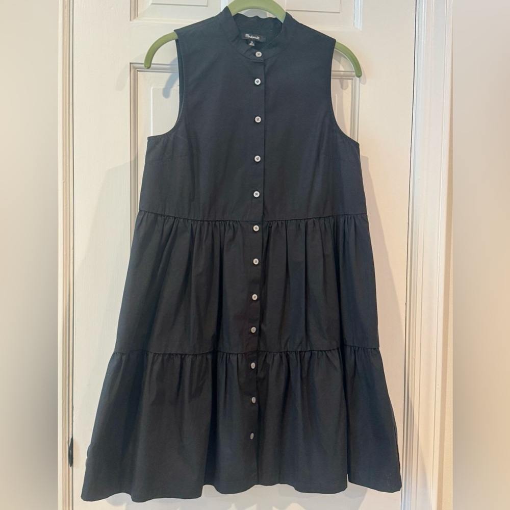 Madewell Black Button-Down Mini Dress